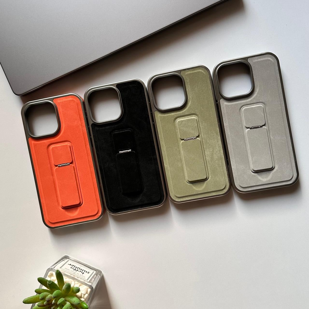 Velvet & Leather Stand Case (Code VLV69)
