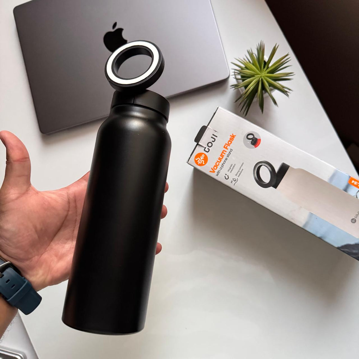 GOJI 710 ms VACUUM Flask with Phone Holder (code S4)