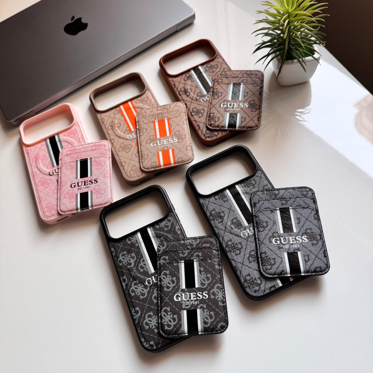 GUESS Leather Magnetic MagSafe Wallet(Code GLM73)