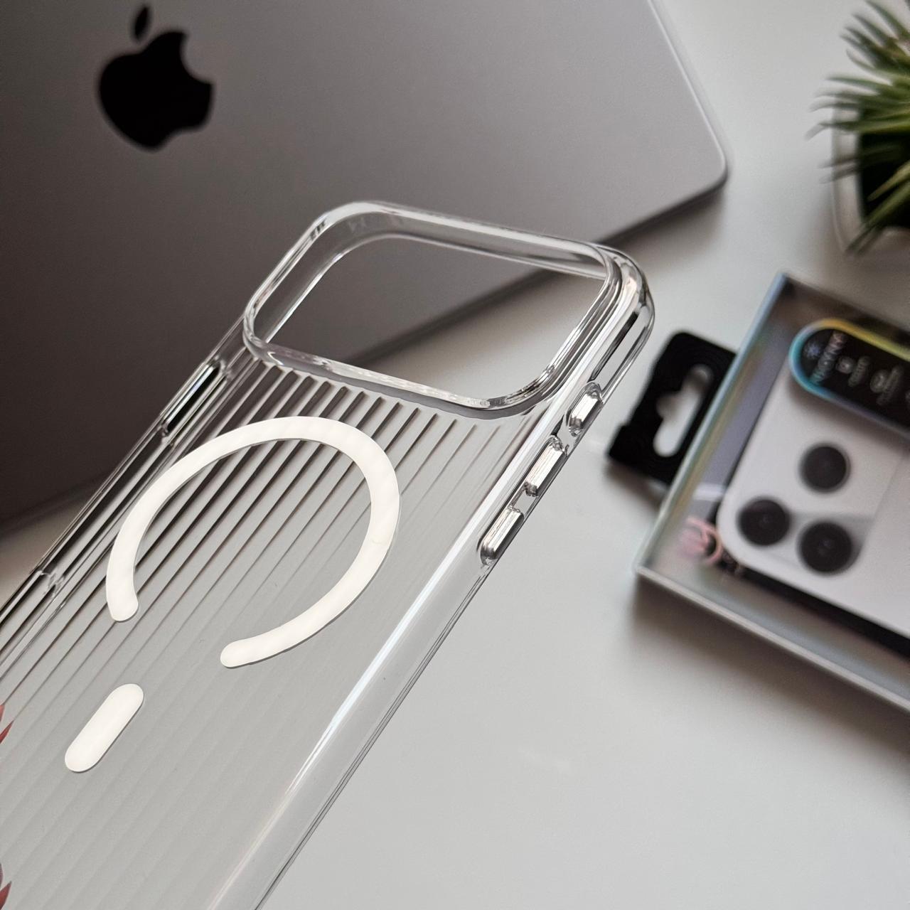 Transparent Polygon Hard Slim fit MagSafe Case(Code PLG66)