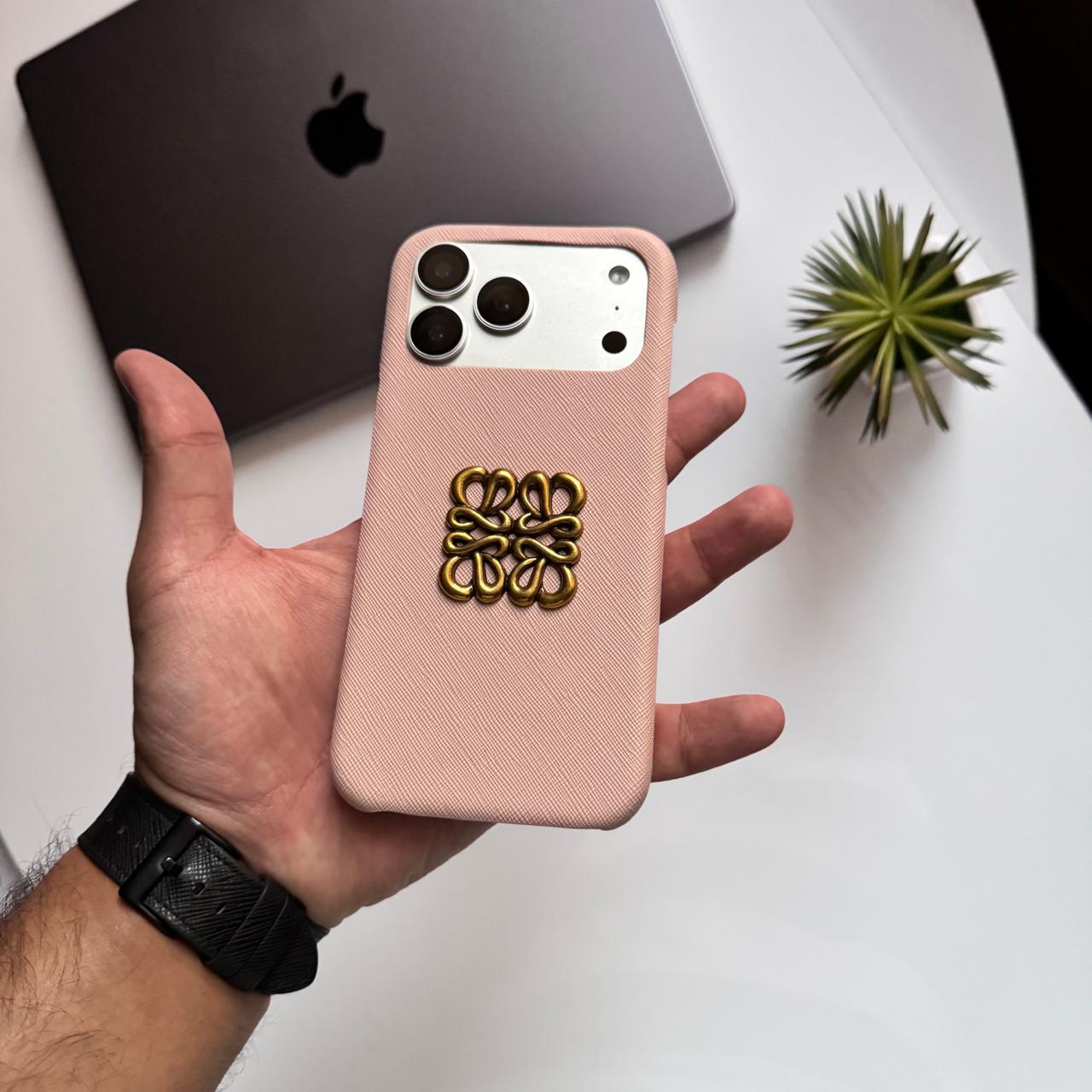 Leather Gold Logo Trendy Case (Code DIF1)