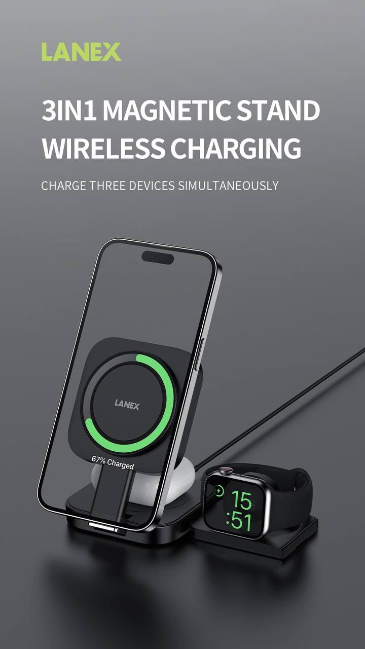 LANEX Compact 3in1 MagSafe Charger (Code LW12)