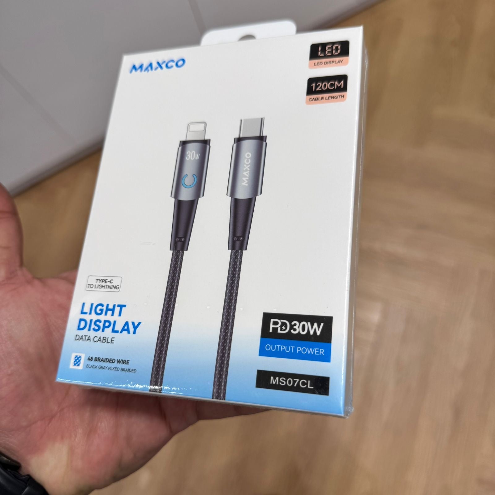 MAXCO Type-C to Lightning Light Display Data Cable (Code MS07CL)