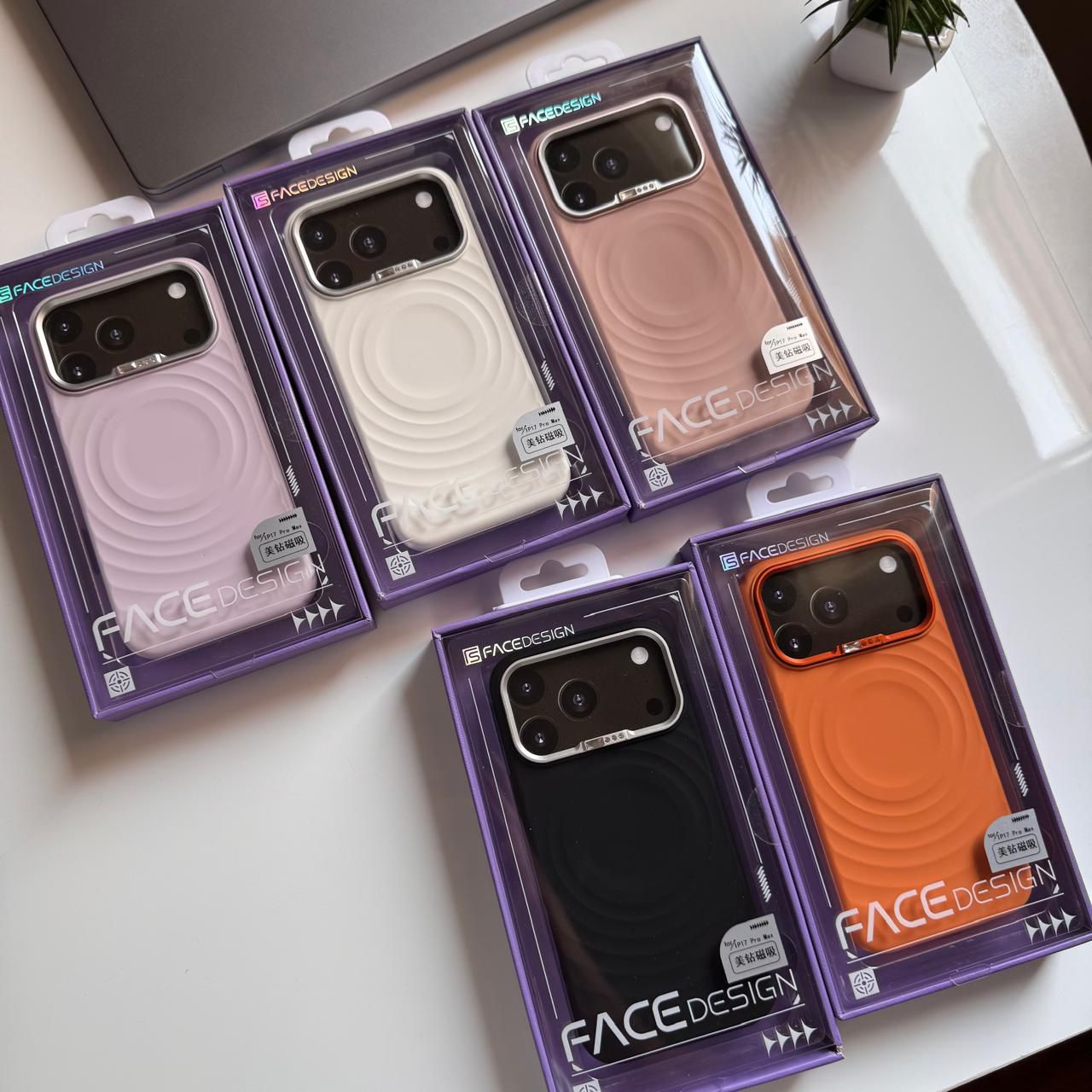 FaceDesign Silicone Whirlpool with Metal Camera MagSafe Case (Code FCW65)