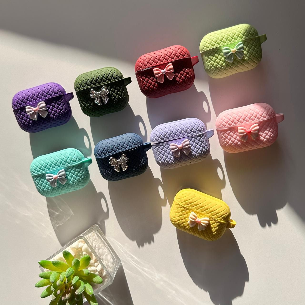 Silicone Heart & Bow with Medal AirPod Case (Code SBB53)
