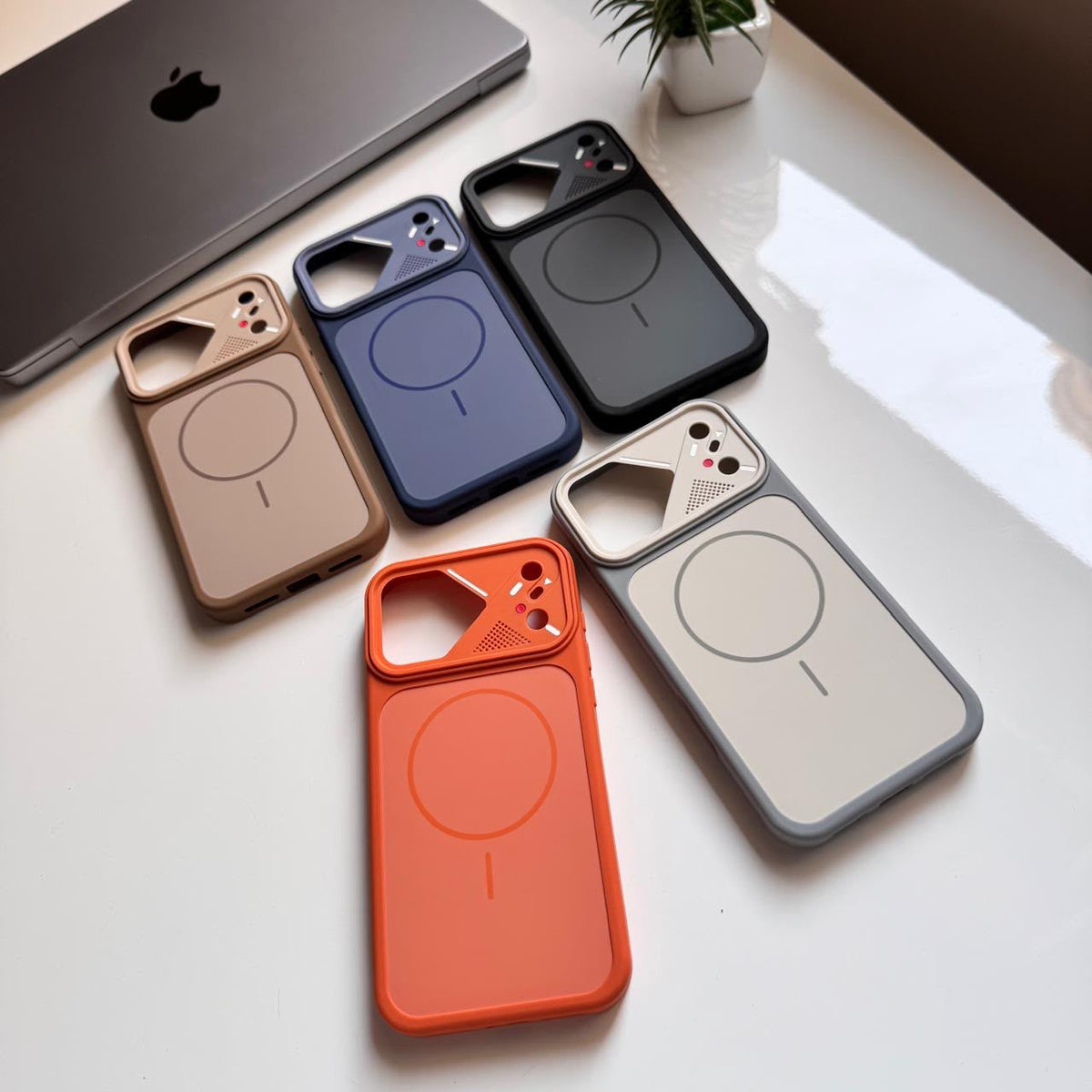 Rubber Triangle Camera Design MagSafe Case(Code RTC80)