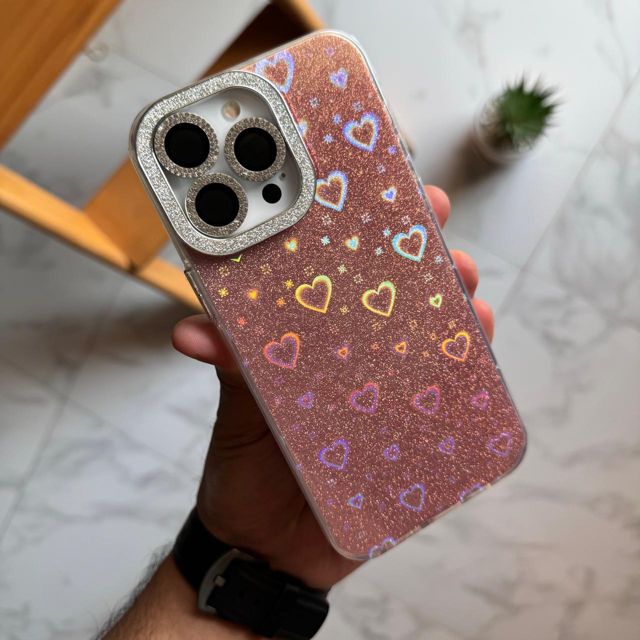 Fashion Glitter Reflection Hearts Case (Code RFH25)