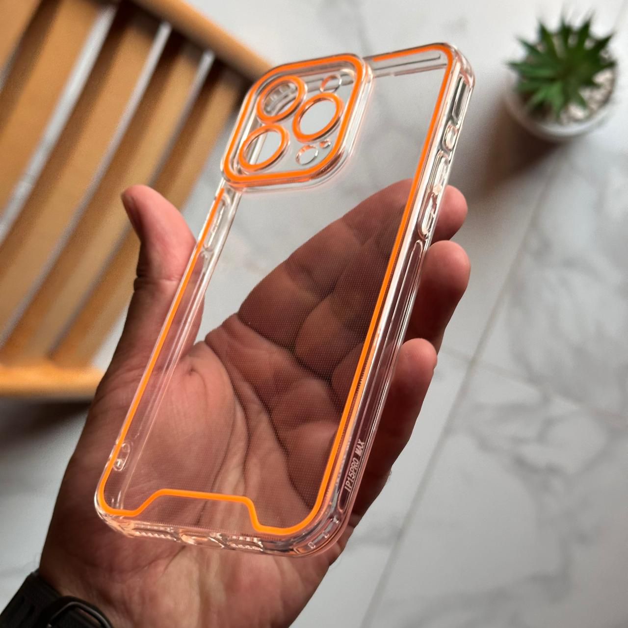 Transparent Neon Frame with Camera Protector Case (Code NEO84)