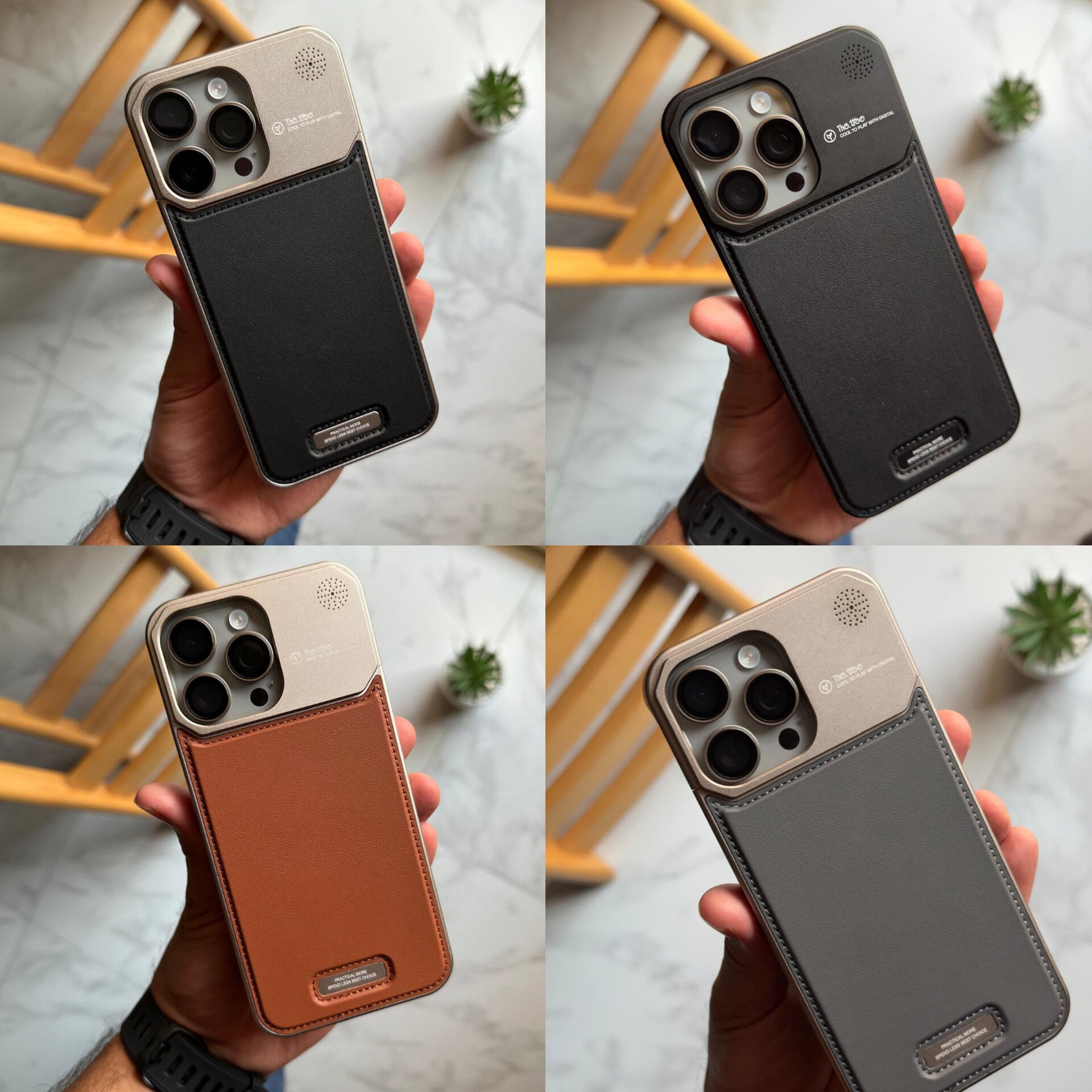 Frameless Leather & Metal MagSafe Hard Case (Code COF64)
