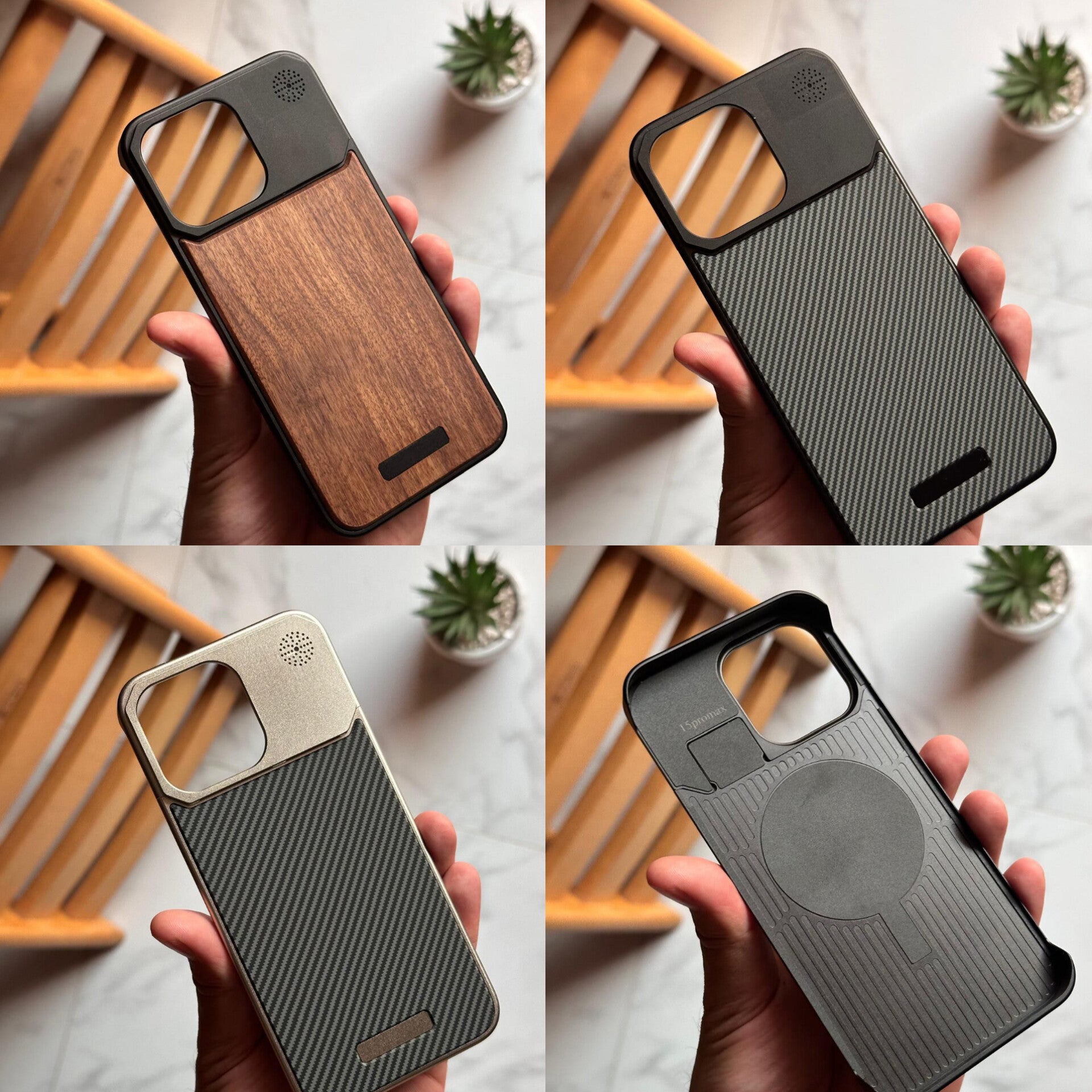 Frameless Carbon, Wood, Marble, Leather & Metal MagSafe Hard Case (Code COF65)