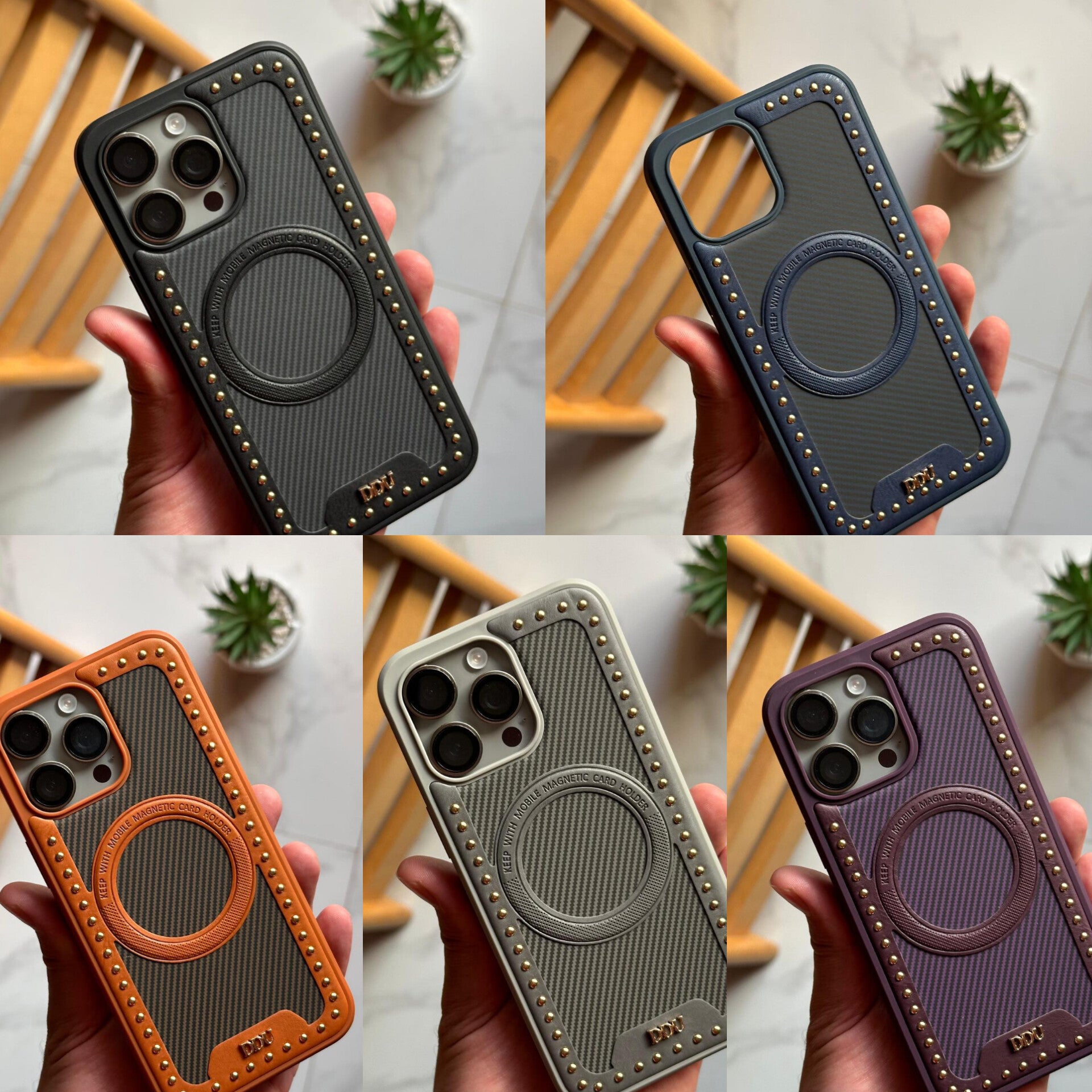 DDU Leather MagSafe Pins Frame Case (Code DDU57)