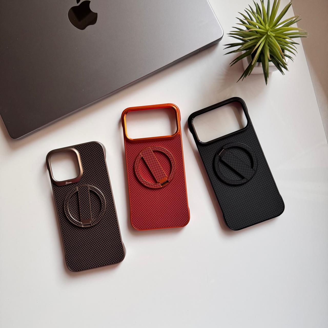 Lizan Frameless Carbon MagSafe with Pop-Socket Case(Code LZN64)