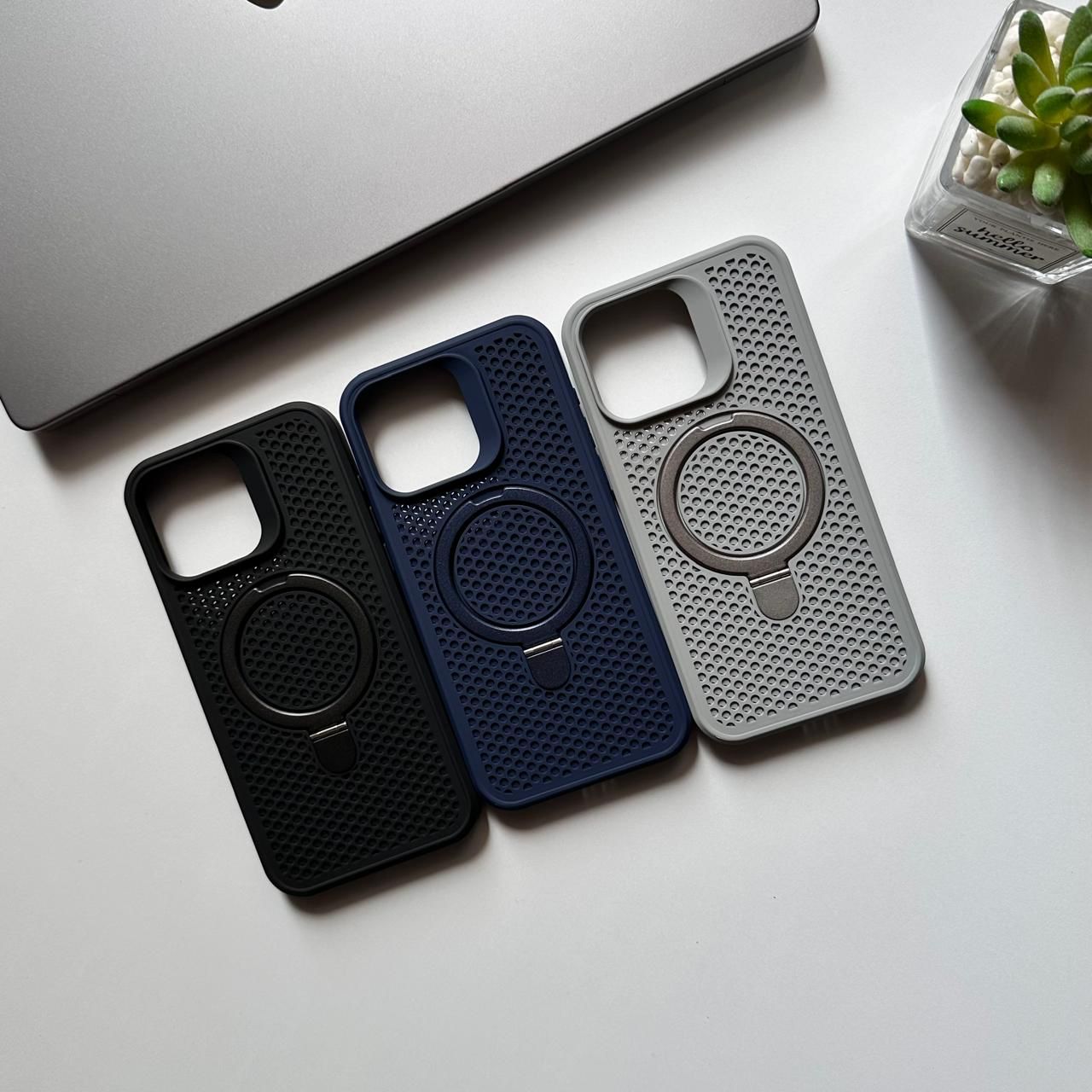 Siicone Ventilation Like MagSafe Stand Case(Code VNT81)