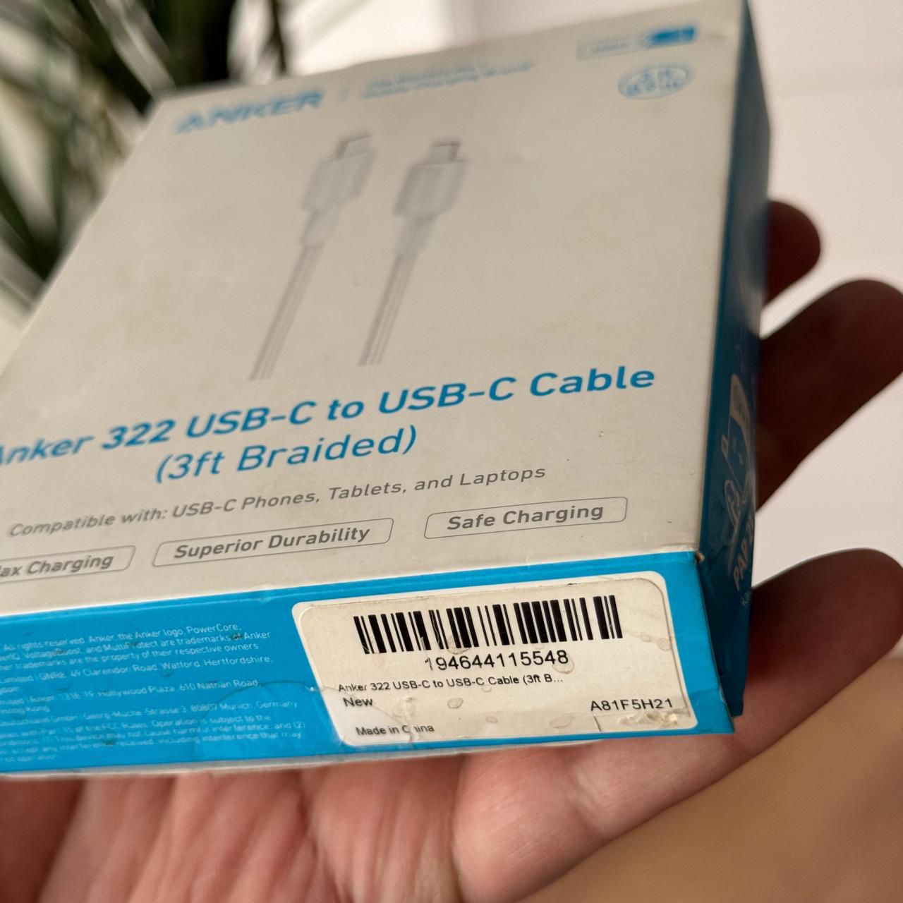 Anker 322 Type-C to Type-C Cable 0.9m(Code A81F5H41)