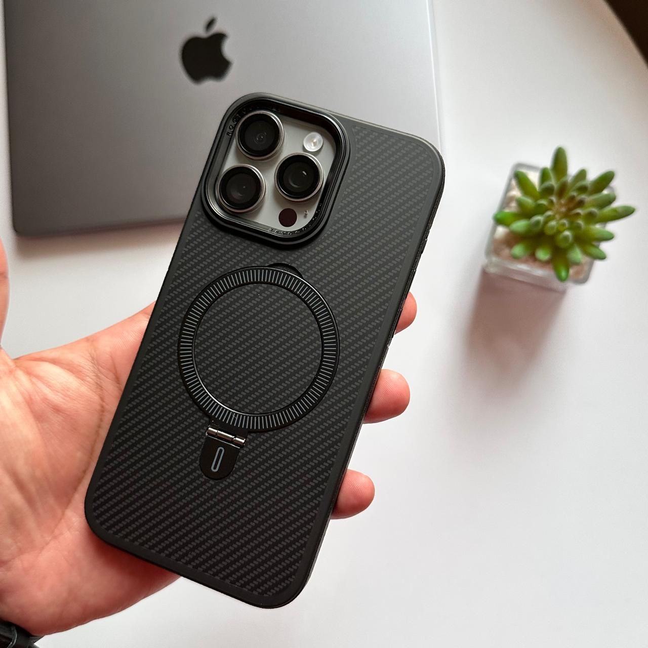 Formal Carbon Design with MagSafe Stand Case(Code CRB50)