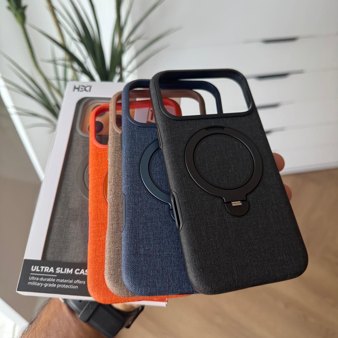 HDD Slim Canvas Metal MagSafe Stand Case(Code HCM66)