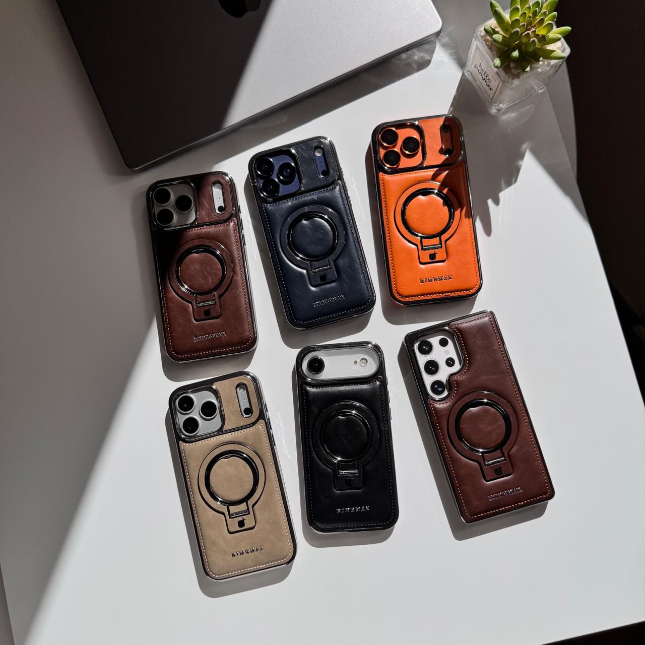 Rimbmax Leather Magsafe Stand Case(Code RMX85)