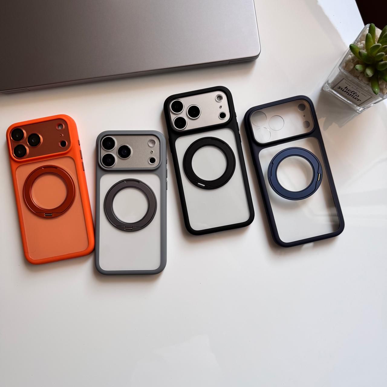 360 Transparent Frame MagSafe Stand Case(Code TRM84)