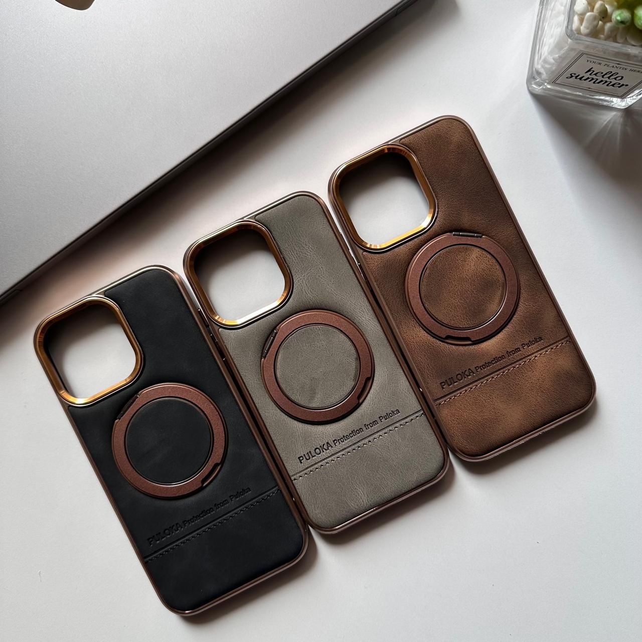 360 Puloka Leather MagSafe Satnd Case(Code THR73)
