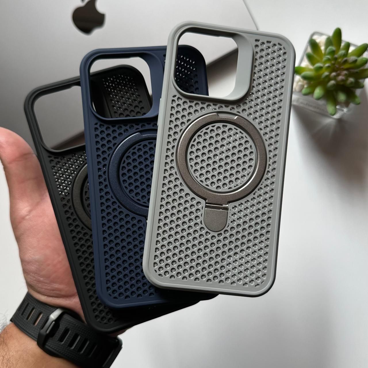 Siicone Ventilation Like MagSafe Stand Case(Code VNT81)