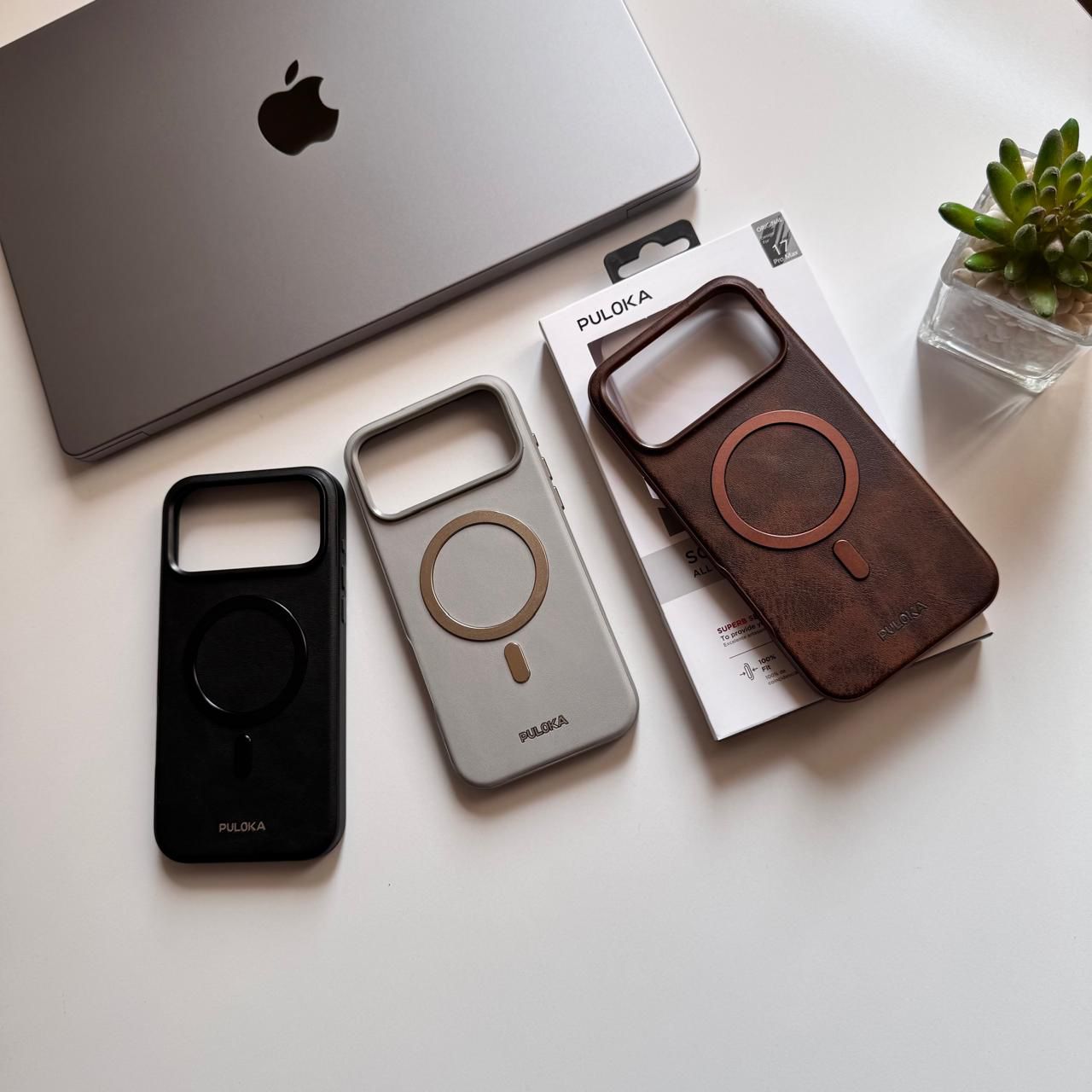 Puloka Leather Metal MagSafe Case(Code PLR53)