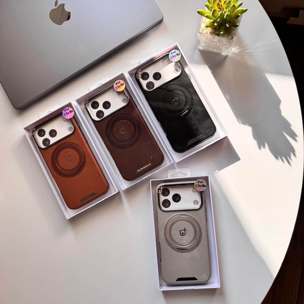 RIMBMAX 360 Leather MagSafe Stand Case(Code RMX62)