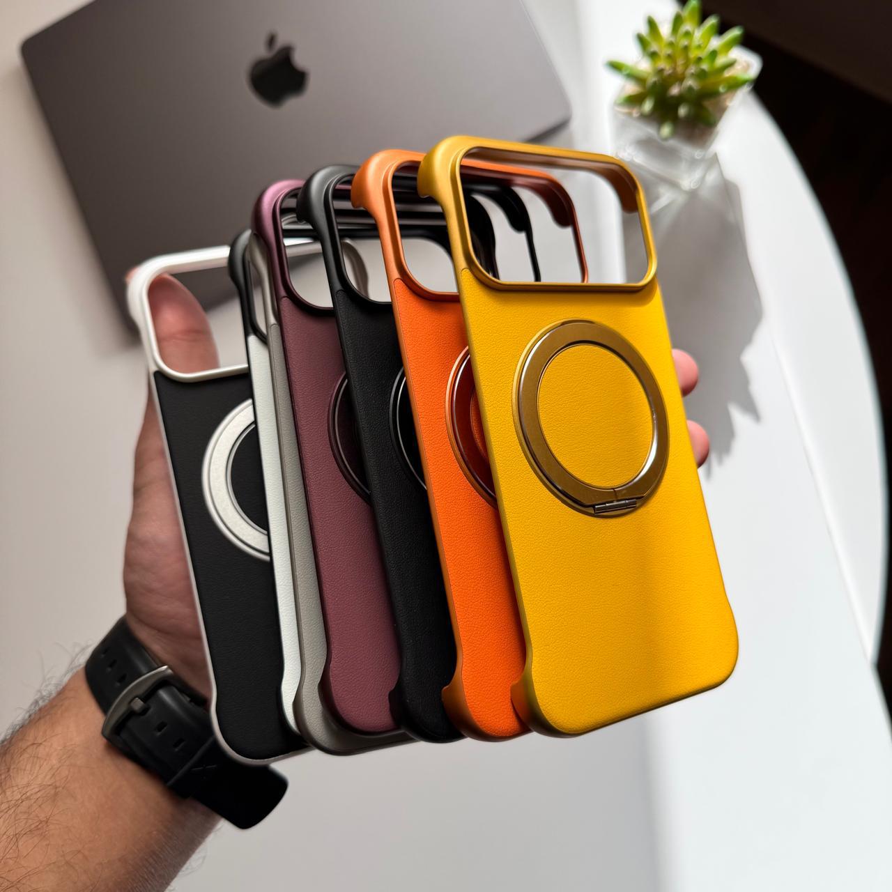 Frameless Leather 360 MagSafe Stand Case(Code FLM72)