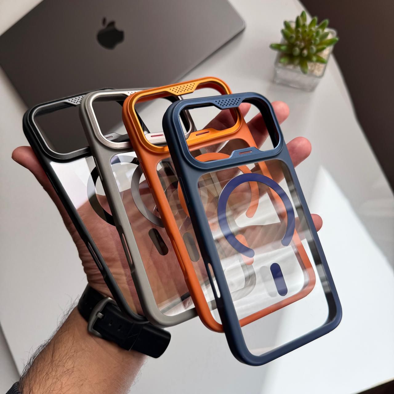 NY Transparent MagSafe Frame Case(Code NTM55)