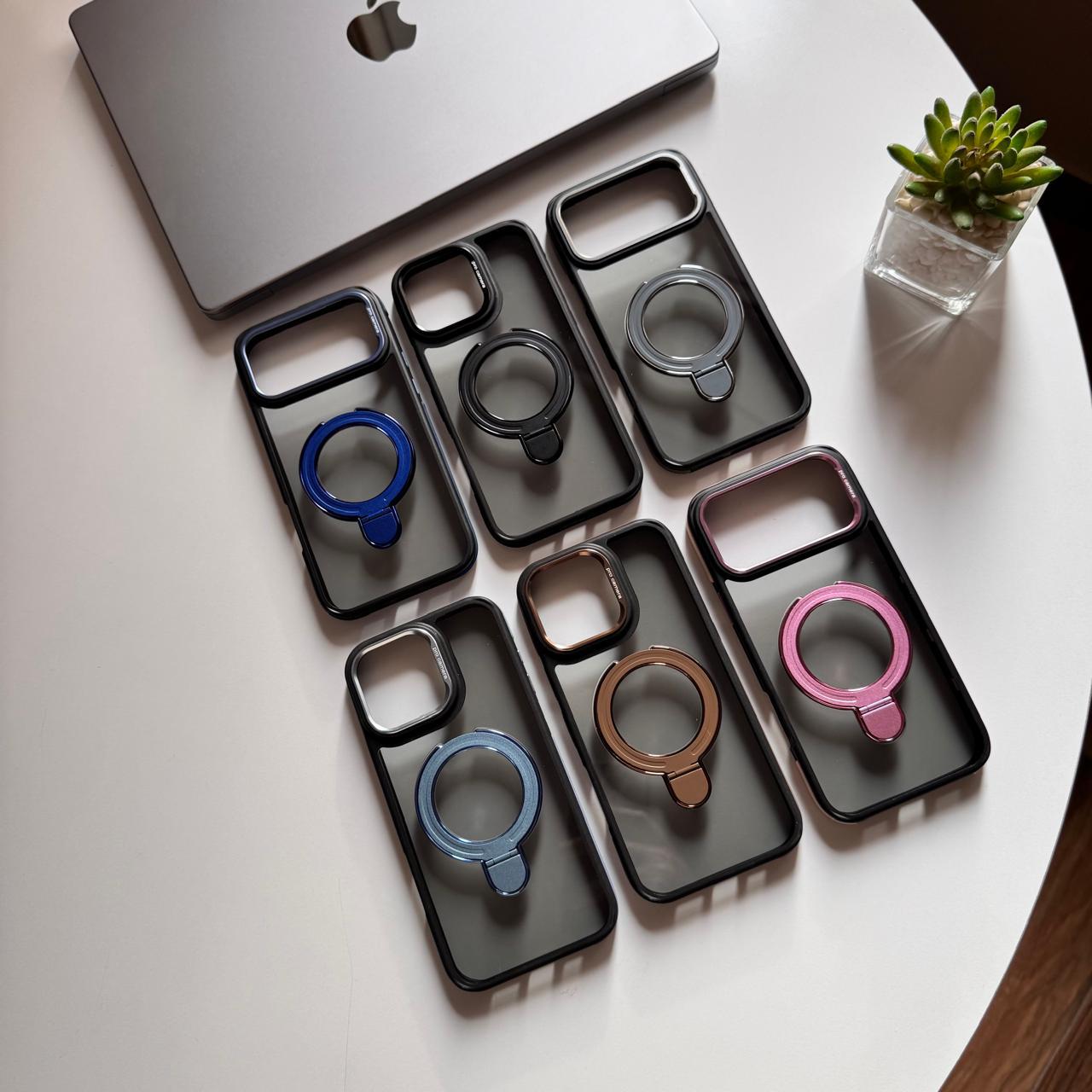 Clear Metal Stand Camera MagSafe with Colored Frame Case(Code ATF99)