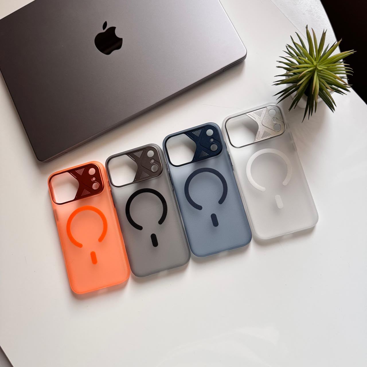 Pure Matte Hard Slim-fit Triangle Camera Shape MagSafe Case(Code TRN15)