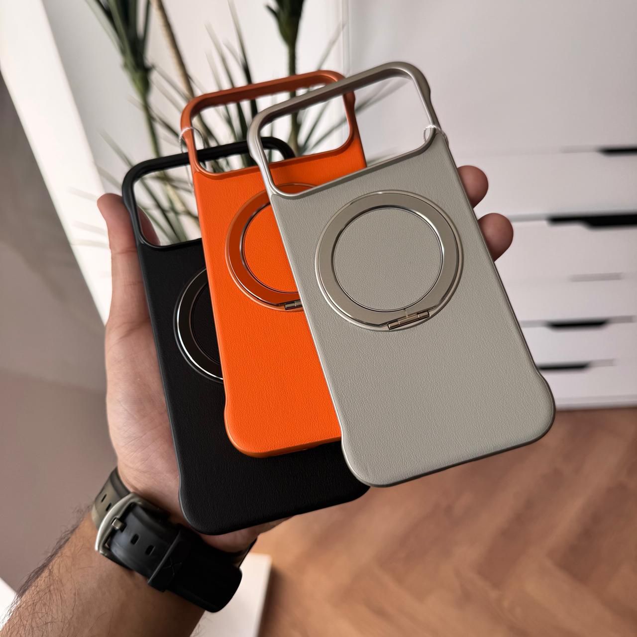 Frameless Metal & Leather MagSafe Case(Code FML39)