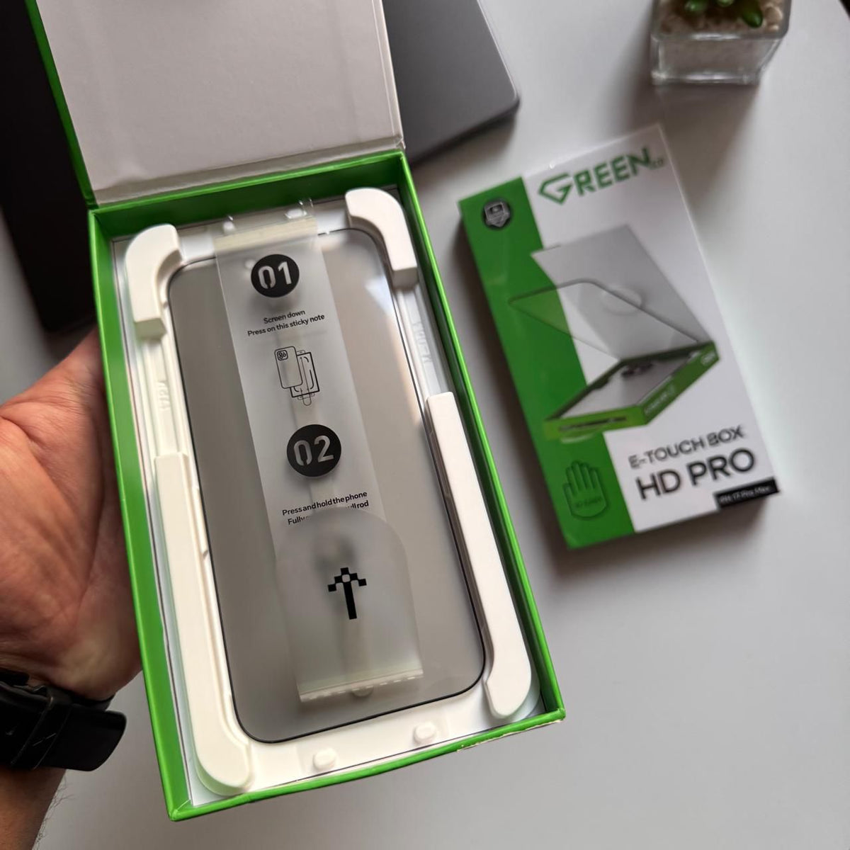 Green Glass Screen Protector E-Touch Box(Code SCP50)