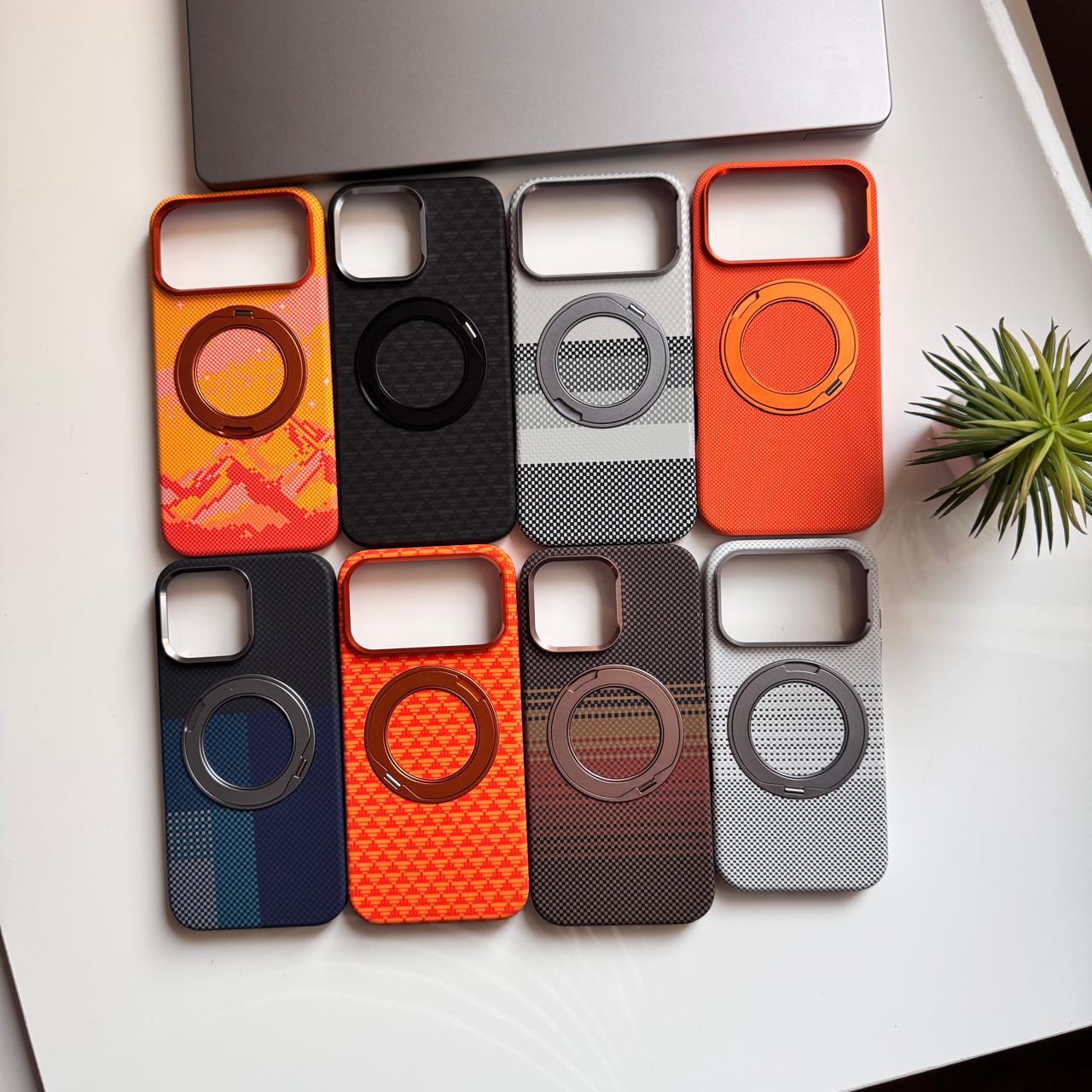 Basic Carbon Metal Stand MagSafe Case(Code BCM27)