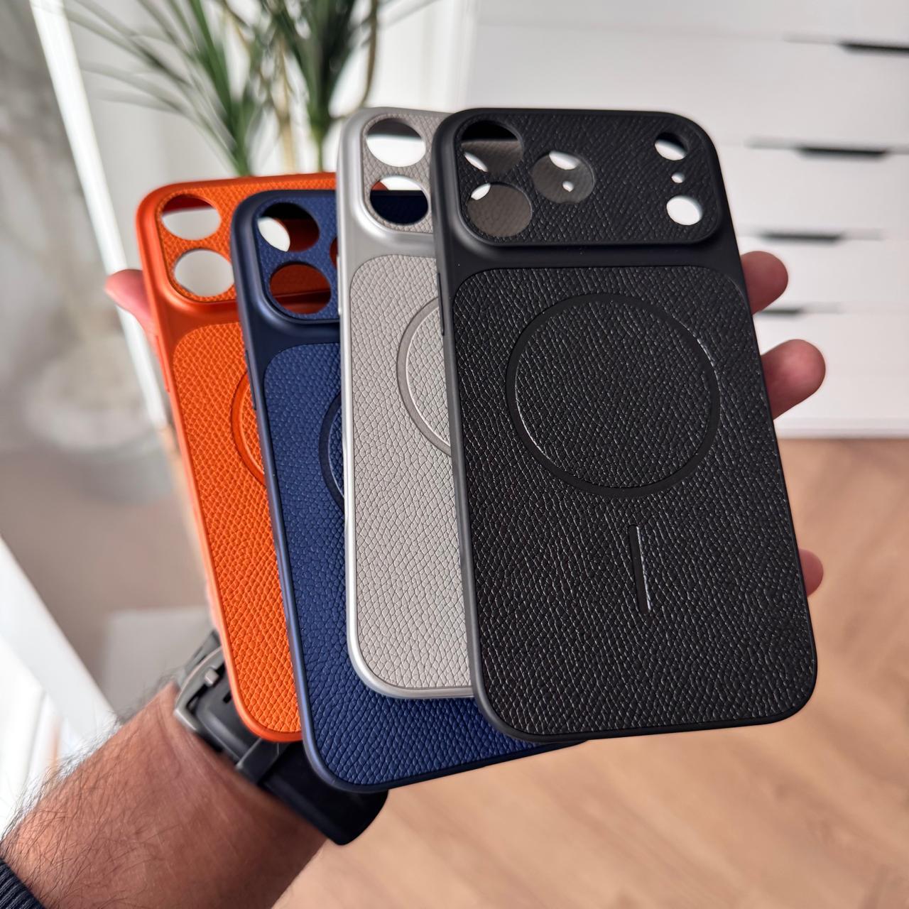 Basic Leather MagSafe with Camera Protector Case(Code SMC95)