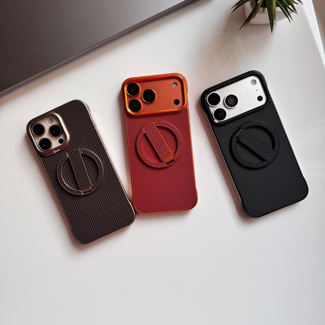 Lizan Frameless Carbon MagSafe with Pop-Socket Case(Code LZN64)