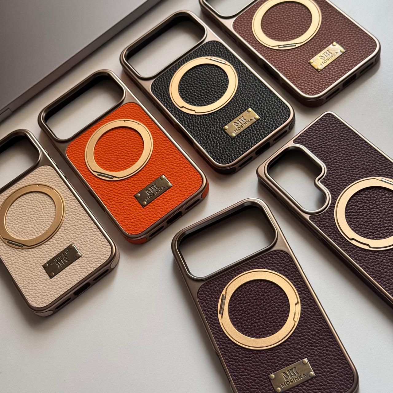 MSK Acrylic Leather MagSafe Metal Stand Case(Code MSK99)