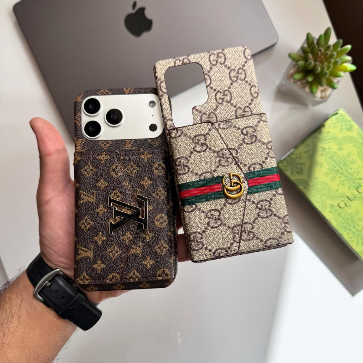 LV & Gucci Leather with wallet Case(Code LBS53)