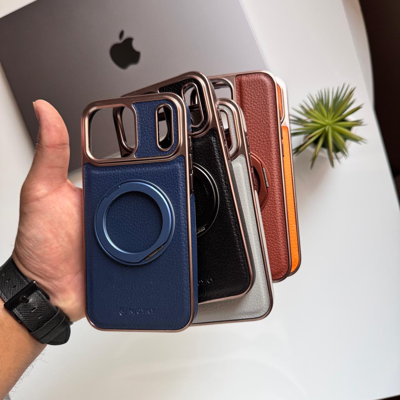 NY Leather MagSafe Stand Case(Code NLM46)