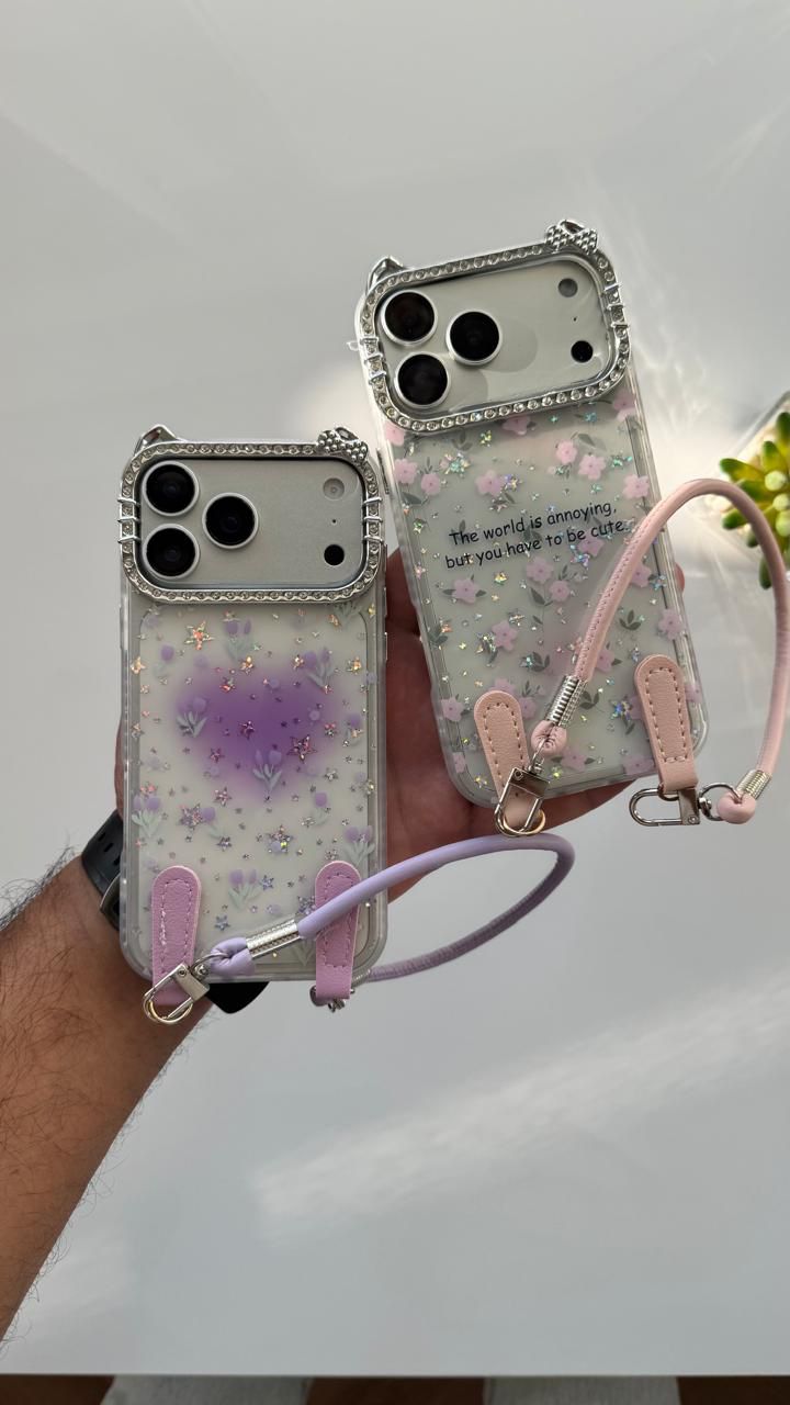 Trendy Transparent with Leather Holder Case(Code TTH77)