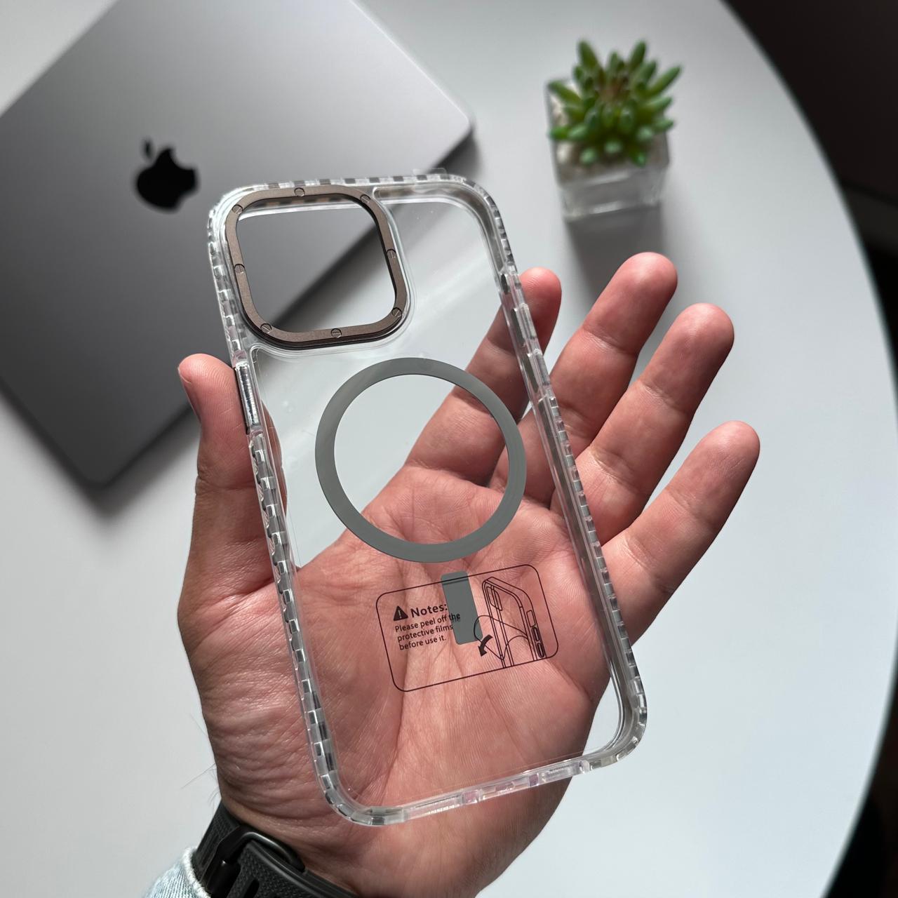 Transparent MagSafe Square Coloured Frame Case (Code SQU64)