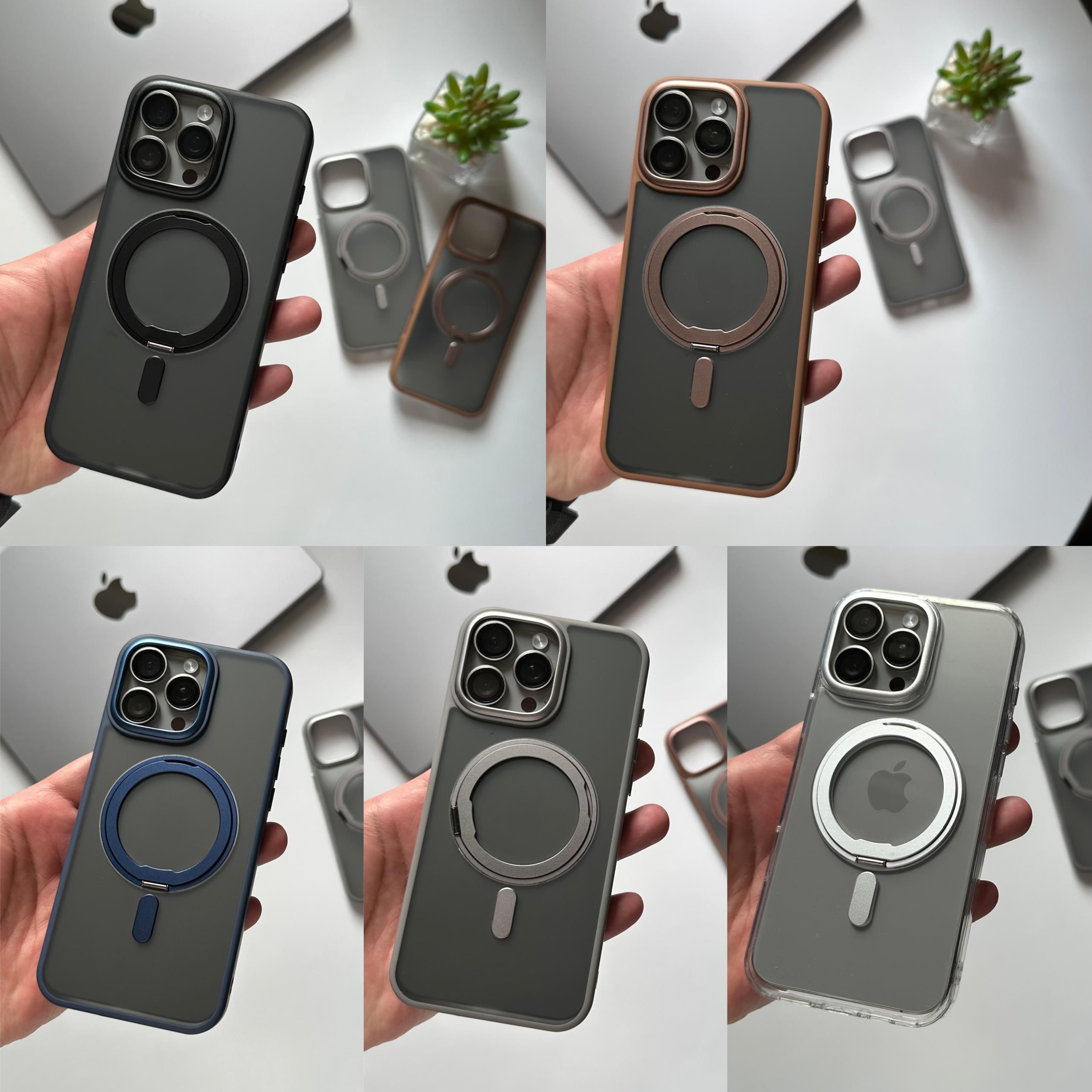 Pure Matte Magsafe Stand with Metal Frame Camera Case (Code DDU89)