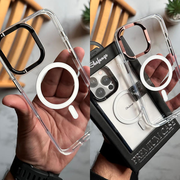 Shefange Luxury Frame Transparent MagSafe Case (Code SFN70)