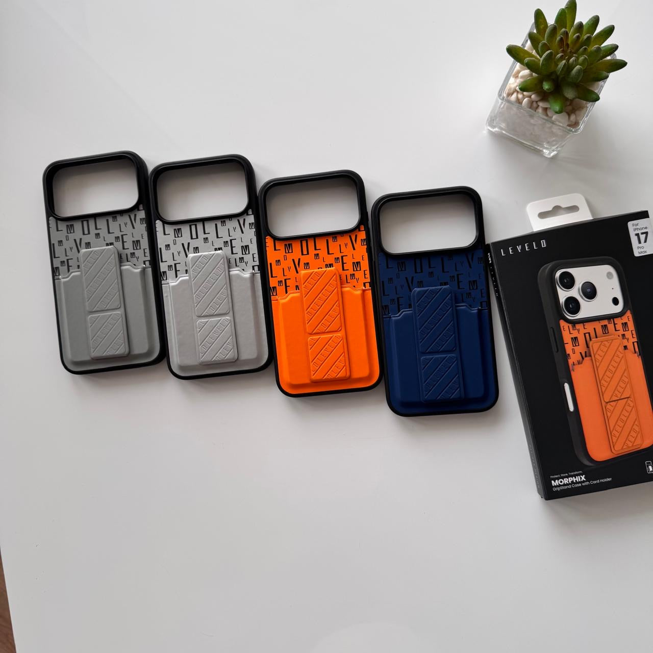 LEVELO MORPHIX GripStand Case with Card Holder (Code LVLM9)