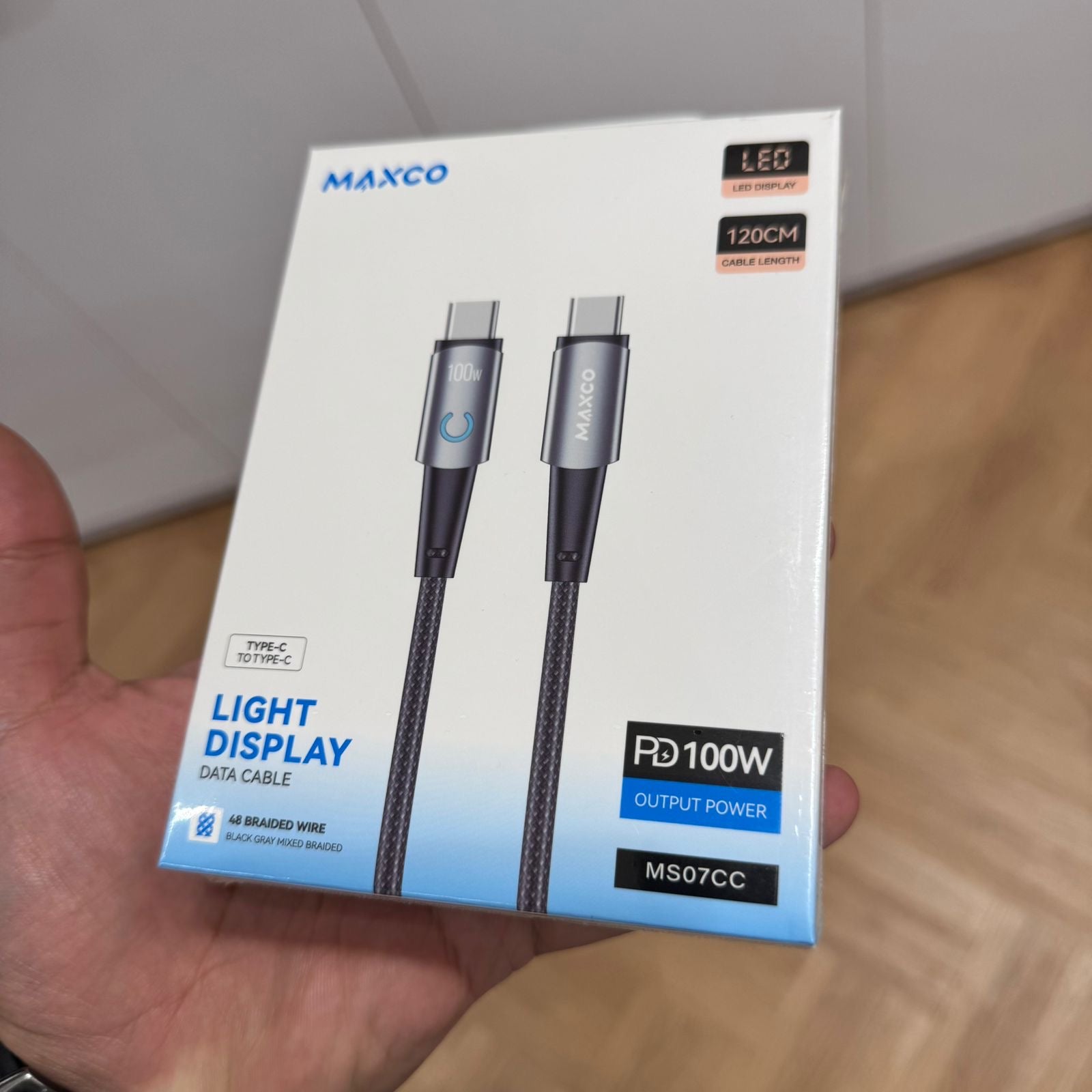 MAXCO Type-C to Type-C Light Display Data Cable (Code MS07CC)