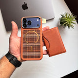 Leather Plaid MagSafe with Wallet Case(Code PLM37)