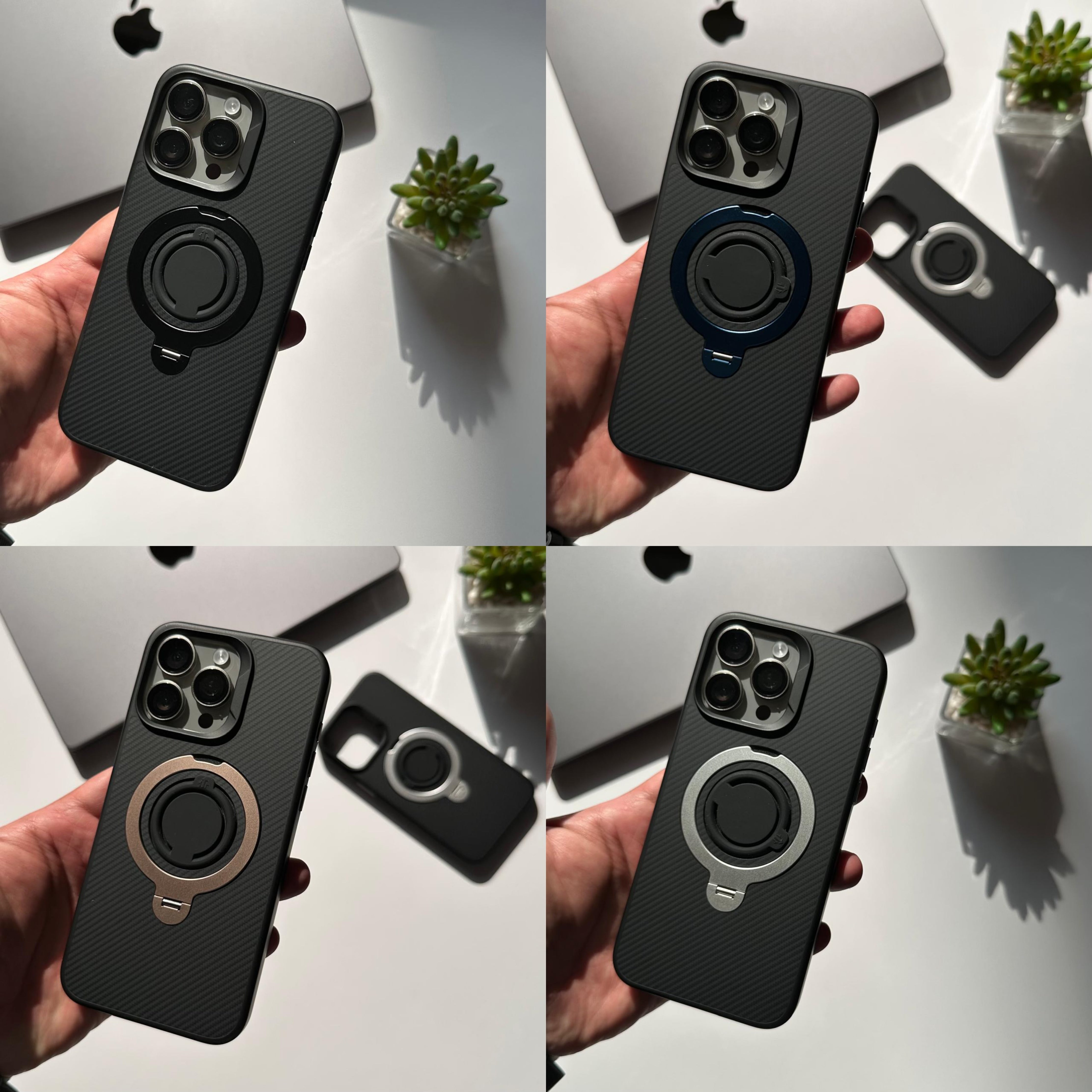 Carbon Metal MagSafe Stand Case (Code CRB12)