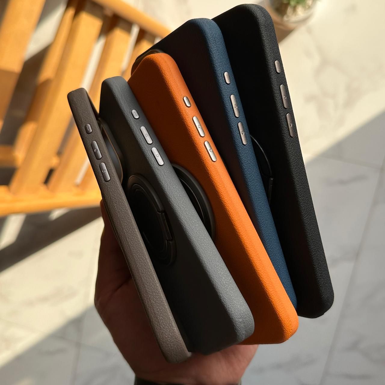 360 Stand MagSafe PU Leather with Metal Frame Case (Code CRB72)