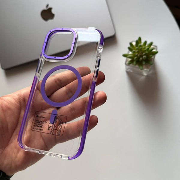 Transparent Coloured Frame MagSafe with Metal Frame Camera Case (Code CLC64)