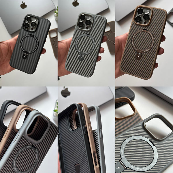 Formal Carbon Design with Stand MagSafe Case (Code CRB21)