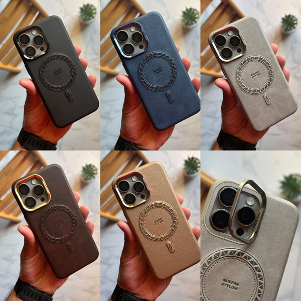 HDD Luxury Leather MagSafe with Metal Stand Camera Case(Code HDD79)